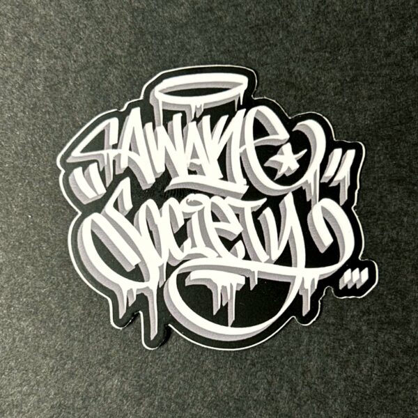 awake society tag grunge drip sticker